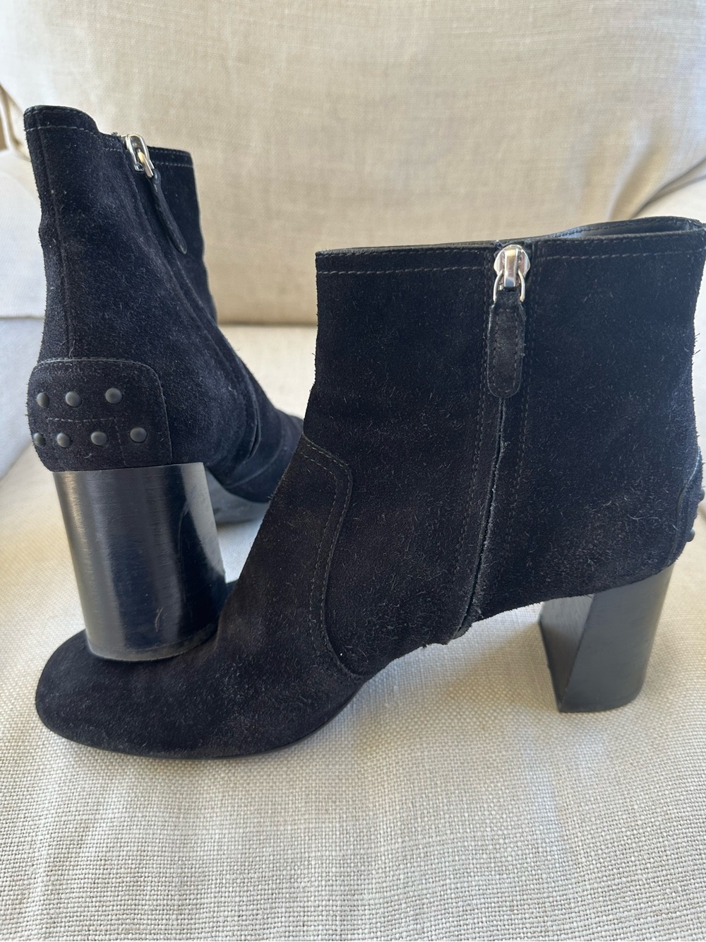 Tod's Gomma Tronchetto Suede Ankle Boots Booties Black  40.5 - Picture 6 of 15